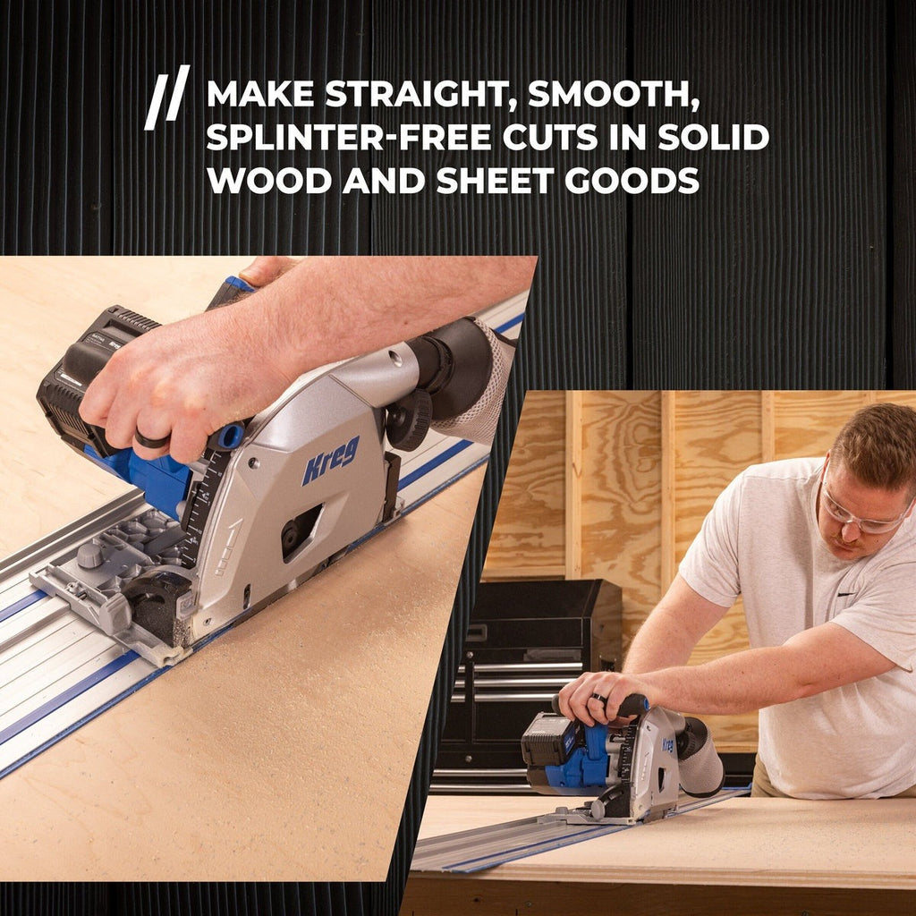 Kreg 20V Ionic Drive 6-1/2-in. Cordless Plunge-Cut Track Saw, Tool Only (KPTPS100A)
