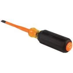 Klein Tools 6924INS Slim-Tip Insulated Screwdriver, 1/4-Inch Cabinet, 4-Inch Round Shank