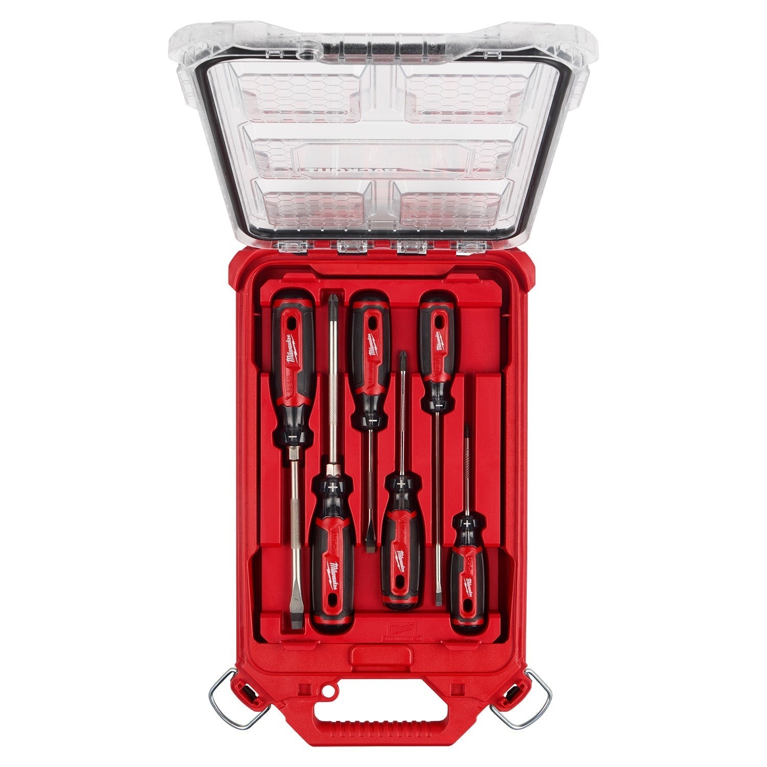 Milwaukee MT200-6P 6-Piece Cushion Grip Screwdrivers PACKOUT Low-Profile Compact Organizer Set