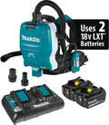 Makita XCV10PTX 36V (18V X2) LXT Brushless 1/2 Gallon HEPA Filter Backpack Dry Dust Extractor Kit, AWS Capable (5.0Ah)