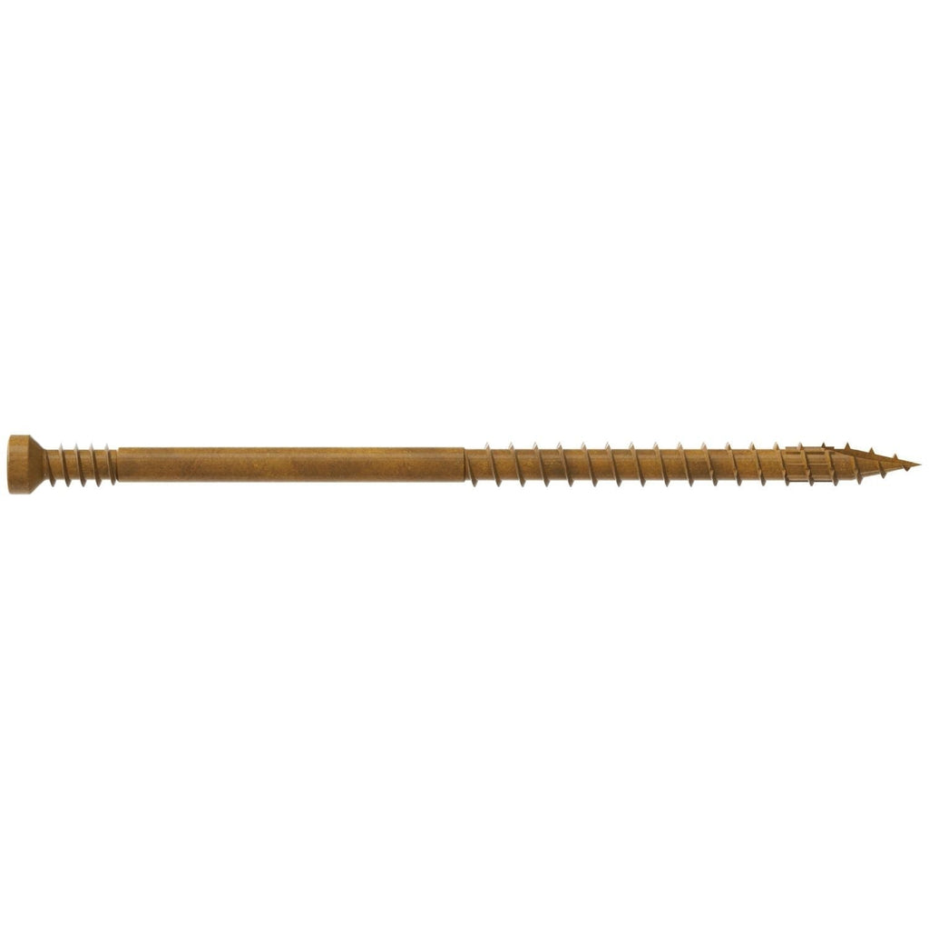 Simpson Strong-Tie FT07300R100 Finish Trim Screw, #7 x 3-in. T10, Trim-Head, Quik Guard, Tan, 100-Pack