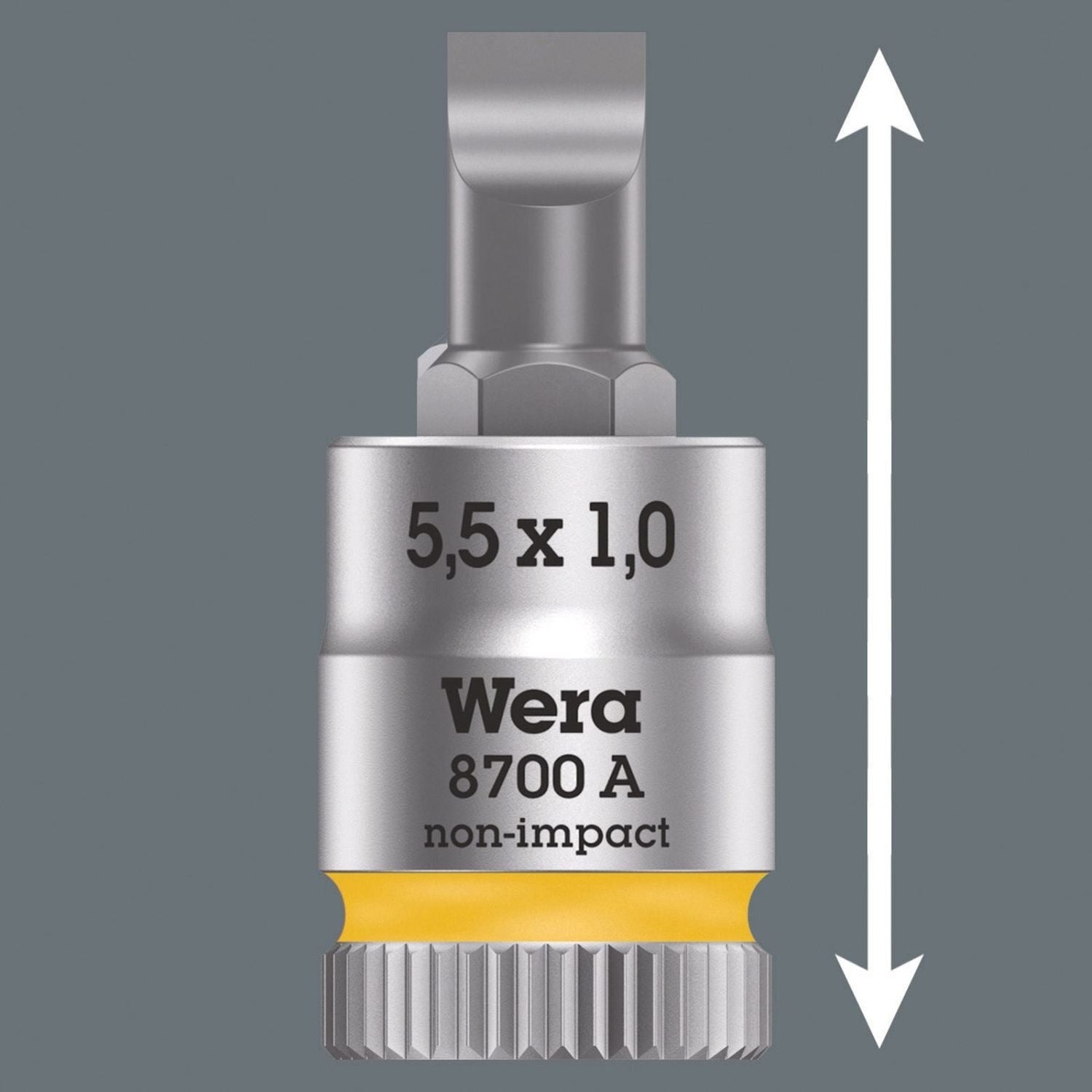 Wera 8700 A Fl Slotted Screws Zyklop Bit Socket, 1/4-in. Drive, 1x5.5x28-mm.