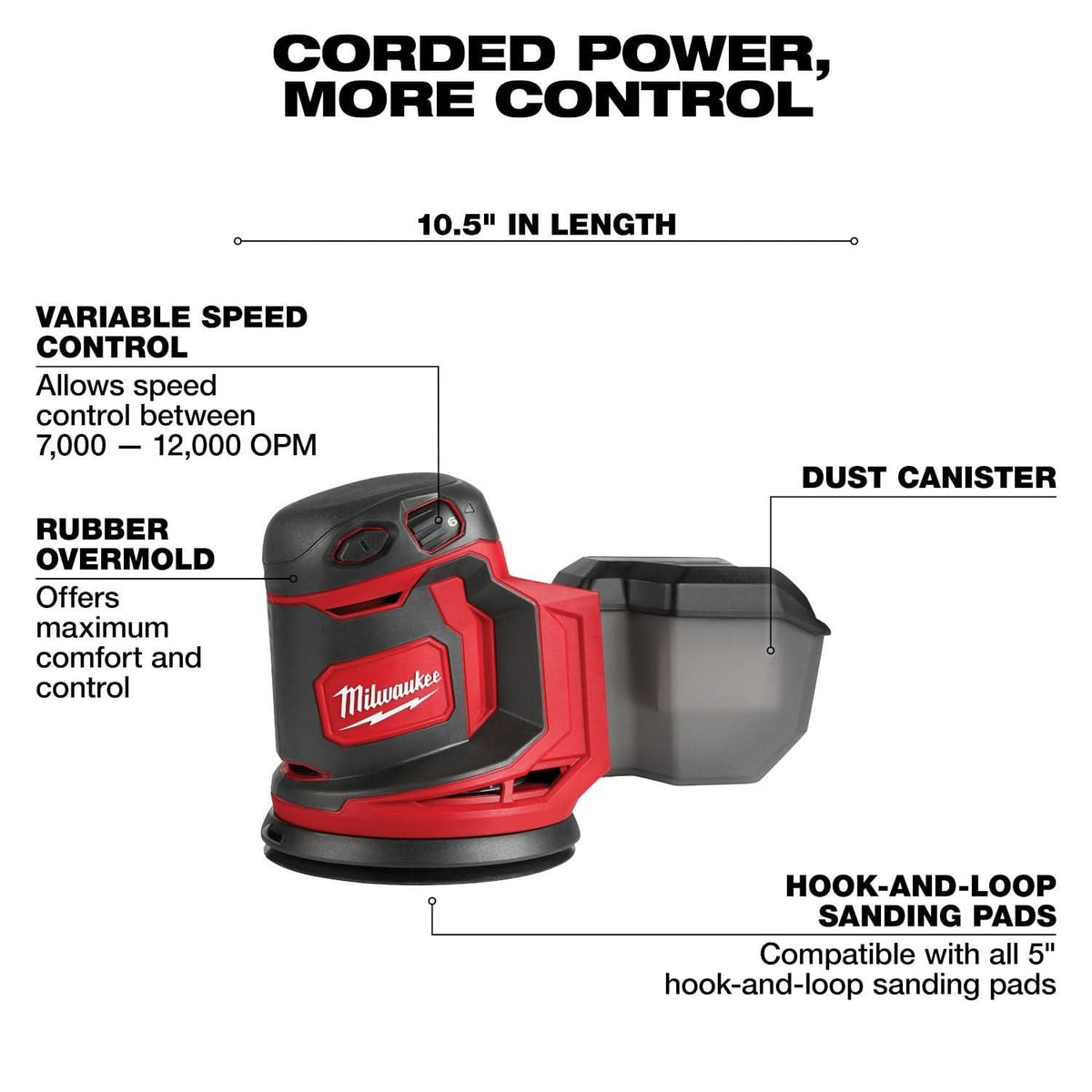 Milwaukee M18 Cordless 5-in. Random Orbit Sander, Tool Only (PROMO)
