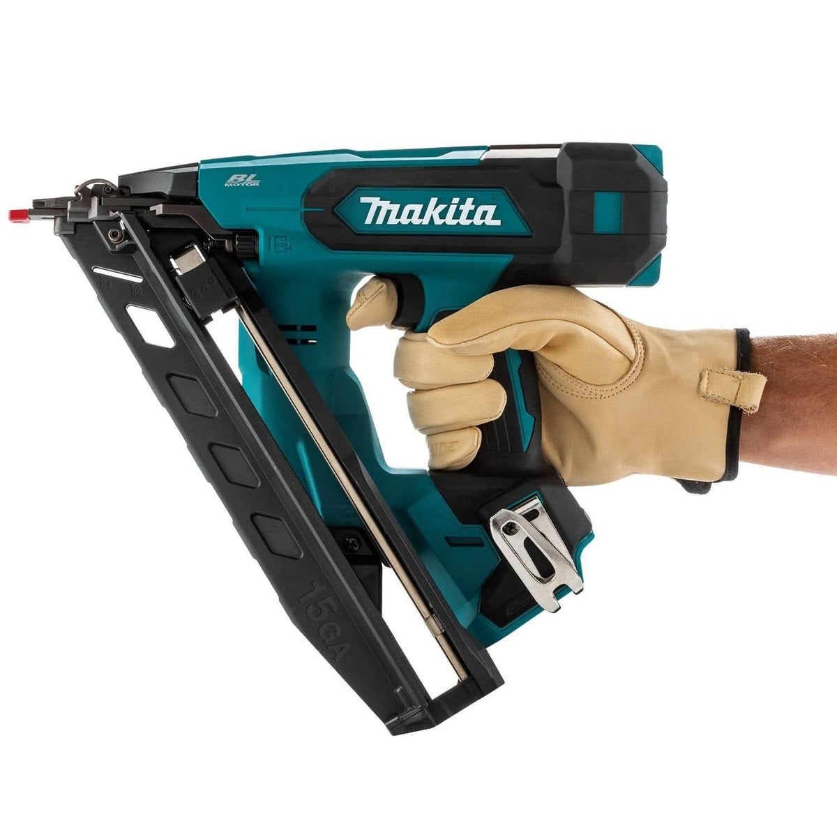Makita XNB08Z 18V LXT Brushless 2-1/2” Angled Finish Nailer, 15 Ga. with 5.0Ah Battery