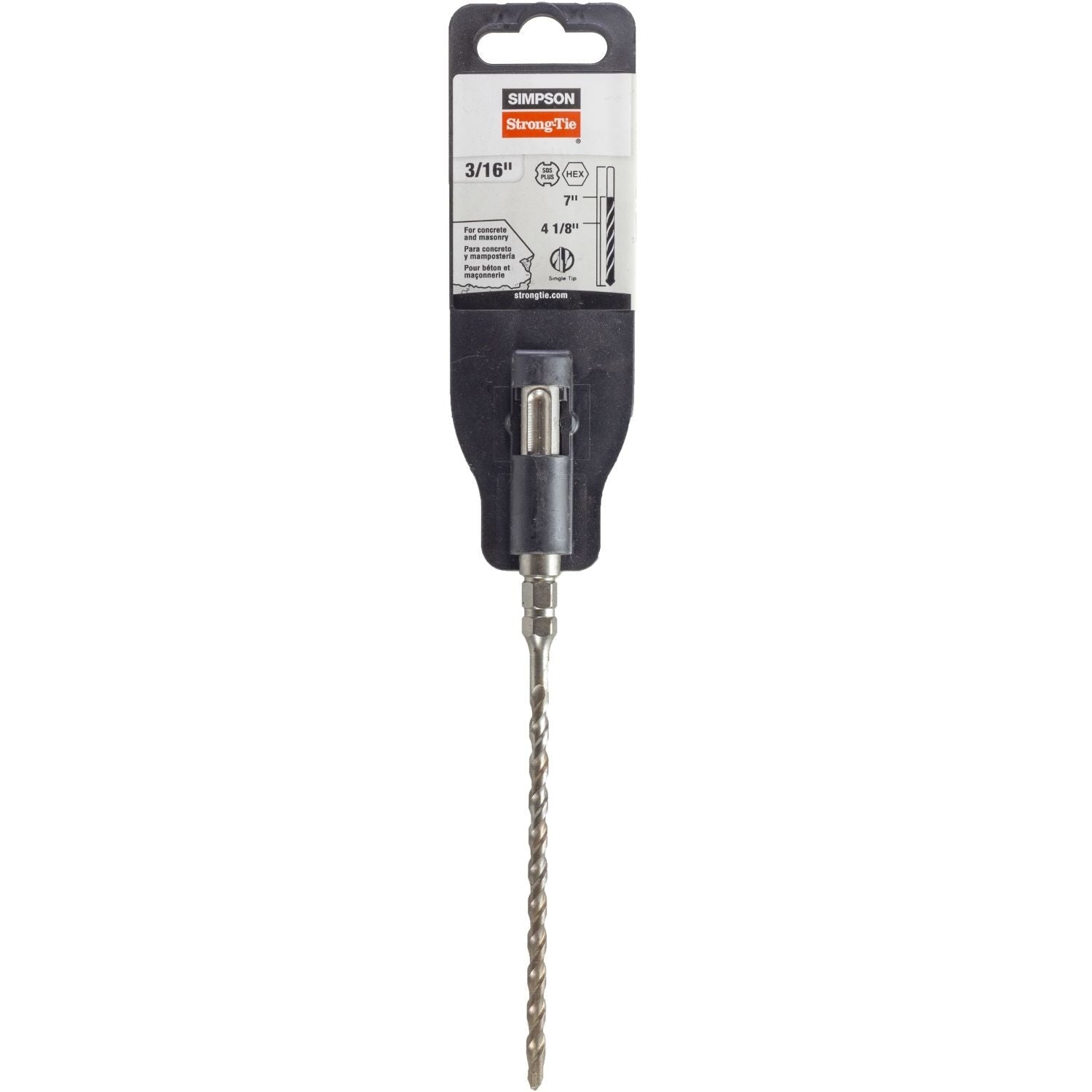Simpson Strong-Tie MDPL01807H 3/16-in. x 7-in. SDS-plus Titen Screw Drill Bit/Driver