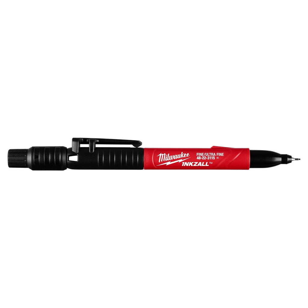 Milwaukee 48-22-3115 INKZALL Double-Sided Ultra Fine & Fine Point Black Jobsite Marker