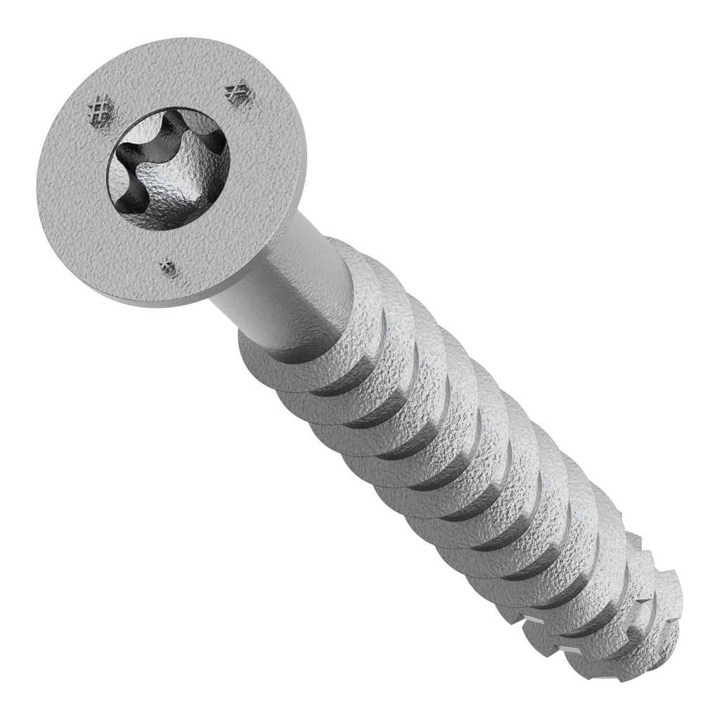 Simpson Strong-Tie TNTSS625214TTR Titen Turbo, 1/4-in. x 2-1/4-in. Type 316 Stainless-Steel Trim-Head Concrete and Masonry Screw, 50-Pack