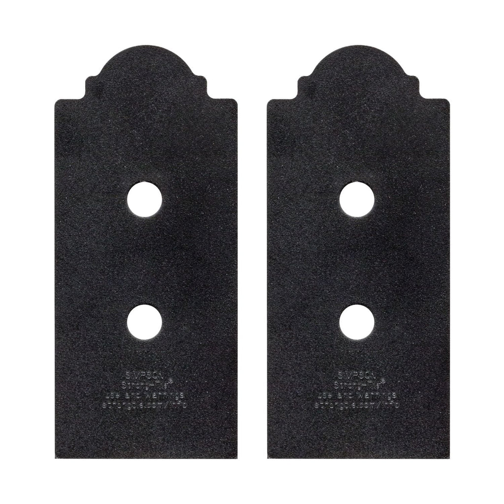 Simpson Strong-Tie APB44DSP Outdoor Accents Mission Collection ZMAX, Black Post Base Side Plate for 4x, 2-Pack