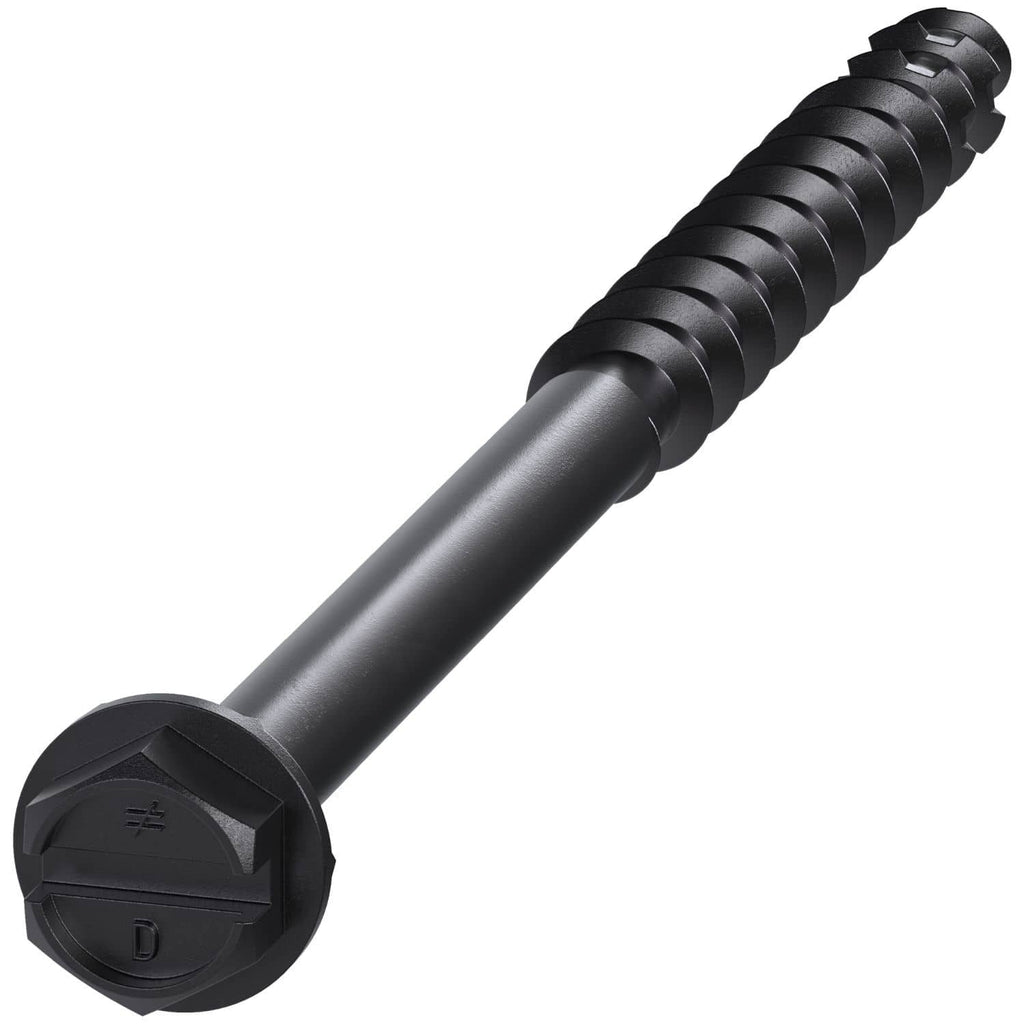 Simpson Strong-Tie TNTBL18314H Titen Turbo, 3/16-in. x 3-1/4-in. Hex-Head Concrete and Masonry Screw, Black, 100-Pack