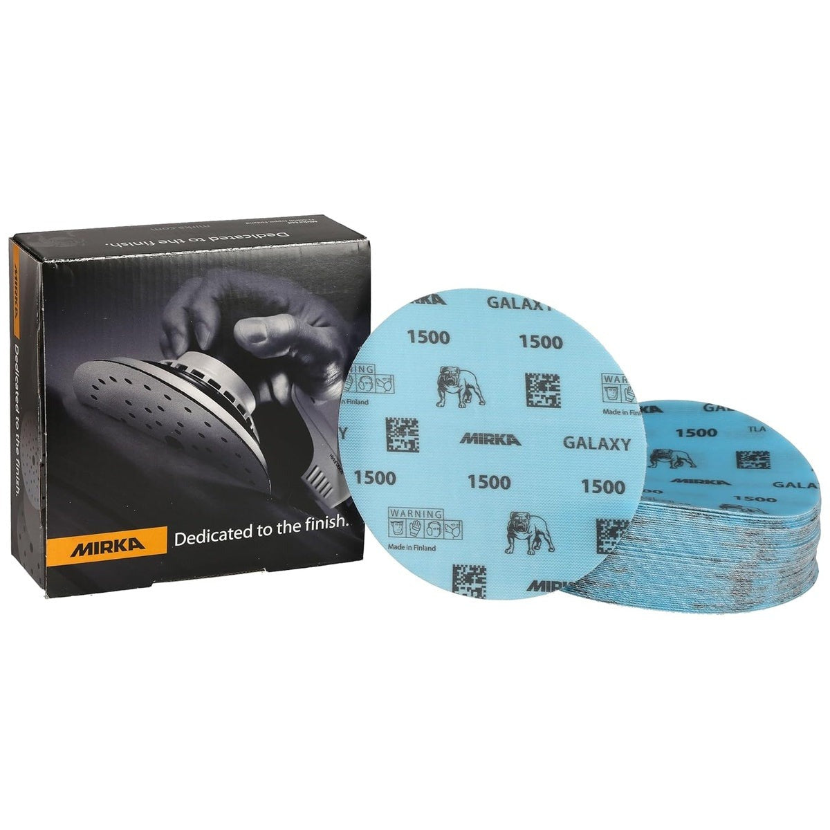 Mirka Galaxy 6-in. 1500 Grit Hook and Loop Sanding Discs, 50-Pack for Epoxy, Wood, and Metal (FY-622-1500)