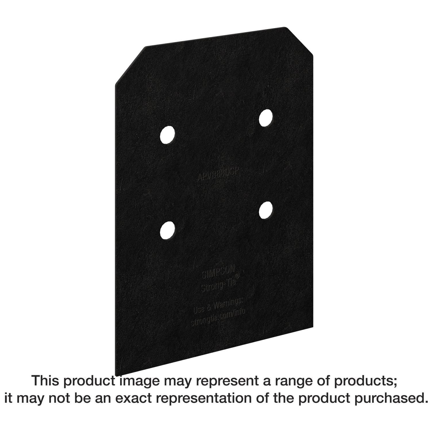 Simpson Strong-Tie APVB88DSP Outdoor Accents Avant Collection ZMAX, Black Post Base Side Plate for 8x, 2-Pack