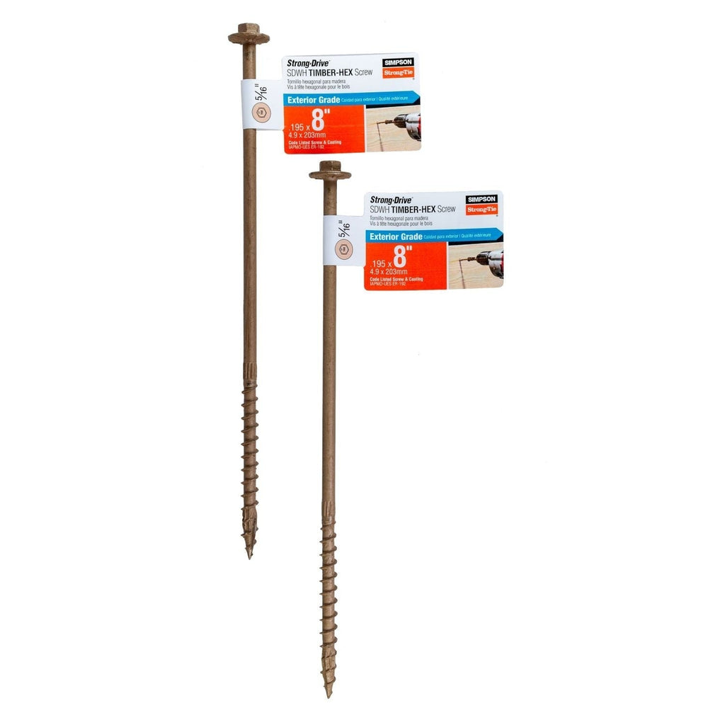Simpson Strong-Tie SDWH19800DB-RP1 Strong-Drive SDWH TIMBER-HEX Screw, 0.195-in. x 8-in. 5/16 Hex, DB Coating