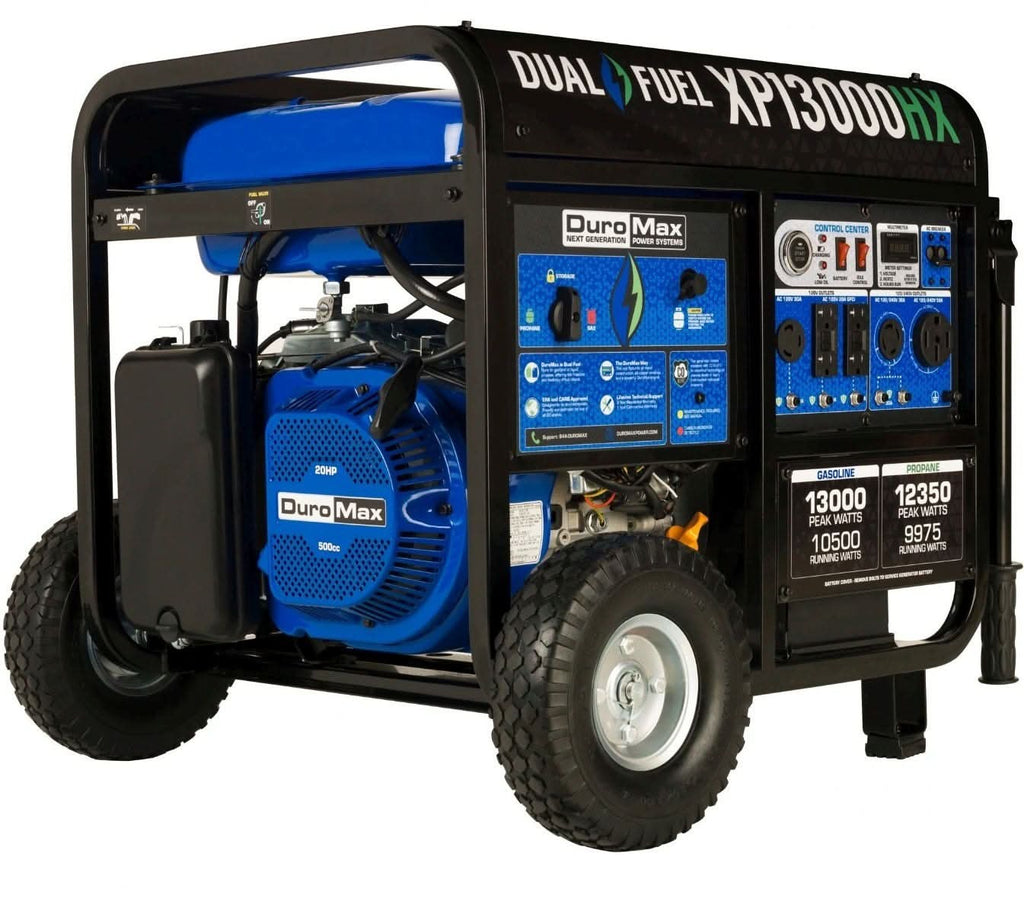DuroMax XP13000HX 13000-Watt 500cc Dual Fuel Gas Propane Portable Generator with CO Alert