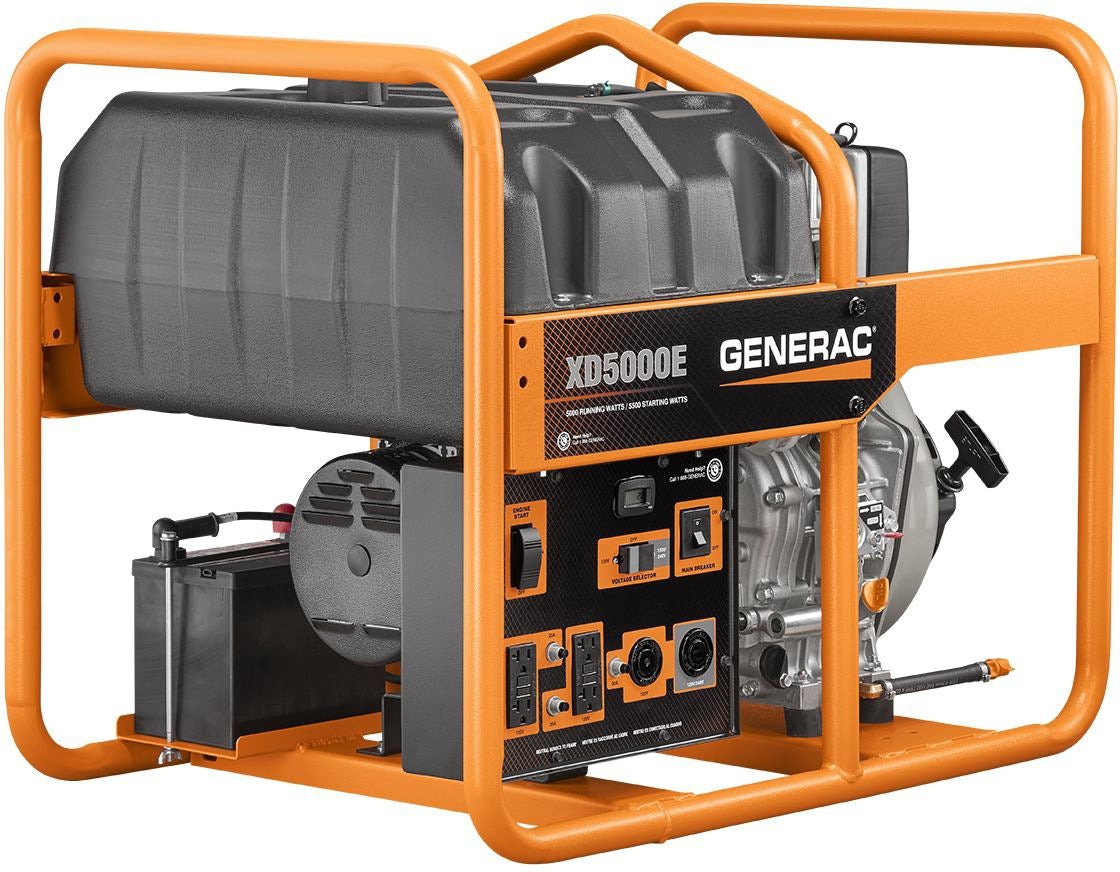 Generac 5000 Watt Electric Start Diesel Portable Generator, CARB (6864)