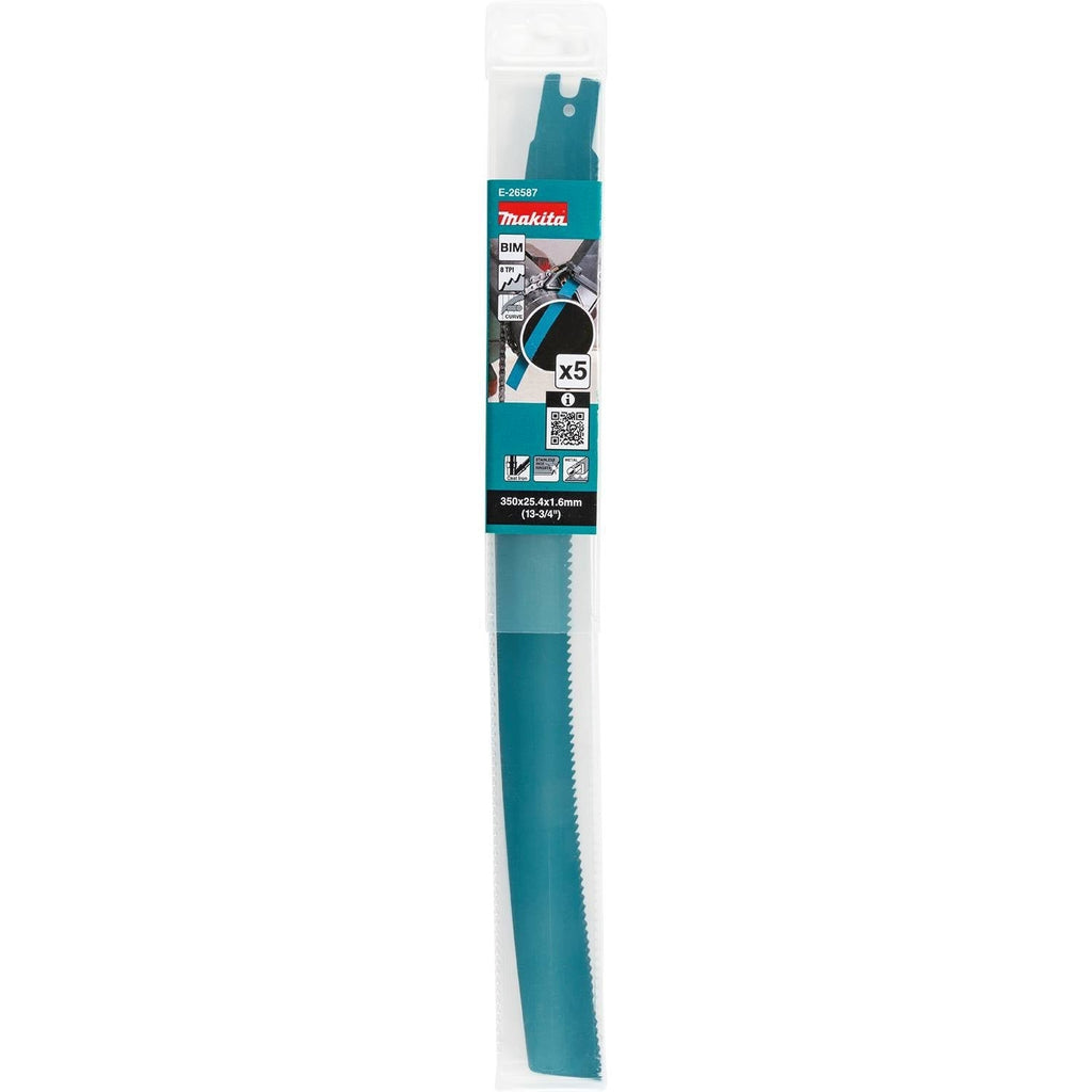 Makita E-26587 14-in. Curved Metal Pipe Cutting Recipro Saw Blade, 8-TPI, 5-Pack, GRJ03