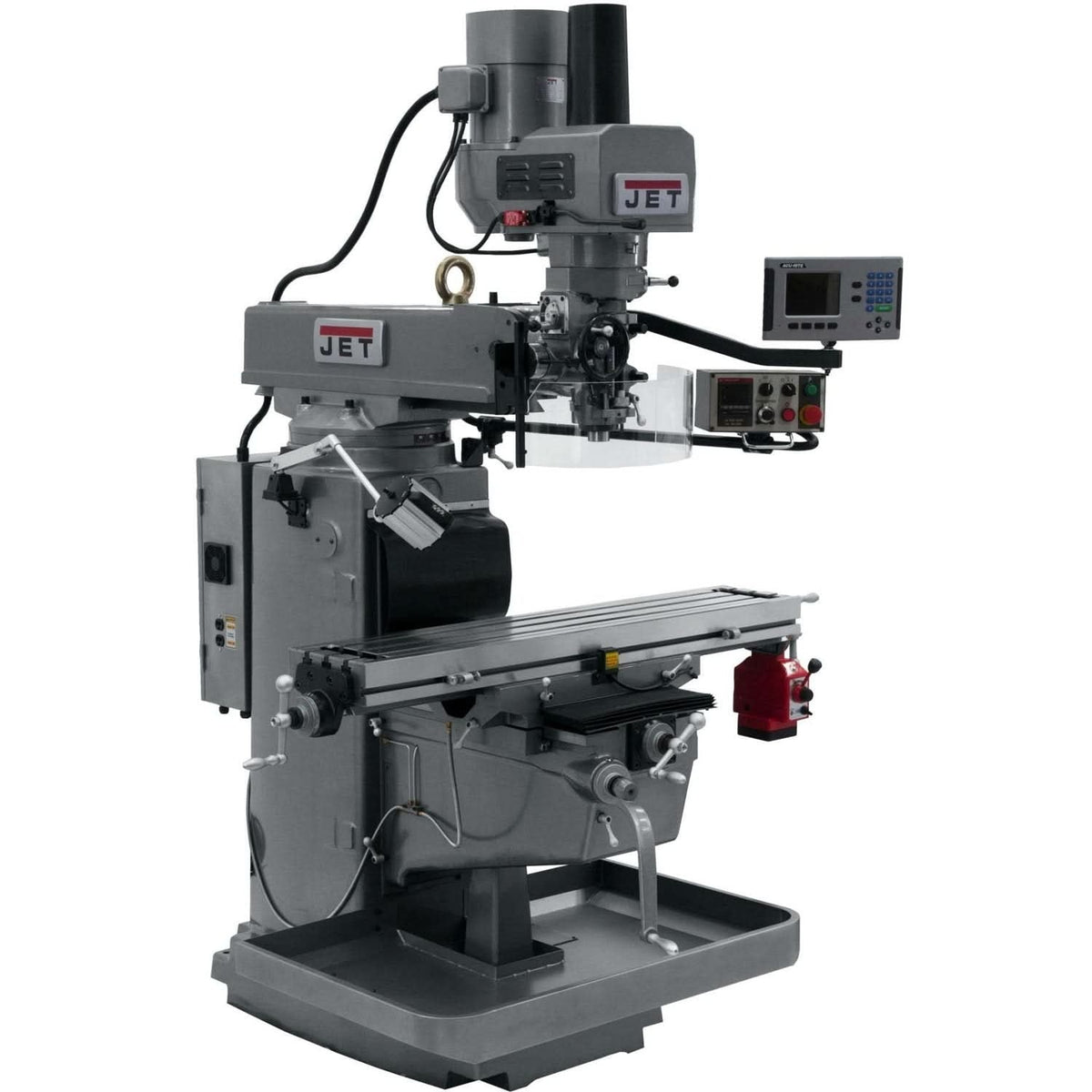 Jet Tools 690625 JTM-1050EVS2/230 Mill With 3-Axis Acu-Rite 200S DRO (Knee) With X-Axis Powerfeed and Air Powered Dra